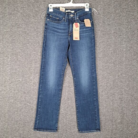 LEVI'S 314 Shaping Straight Sculpt Stretch Jeans Womens 25 26x27 Mid Rise NWT - Picture 1 of 13